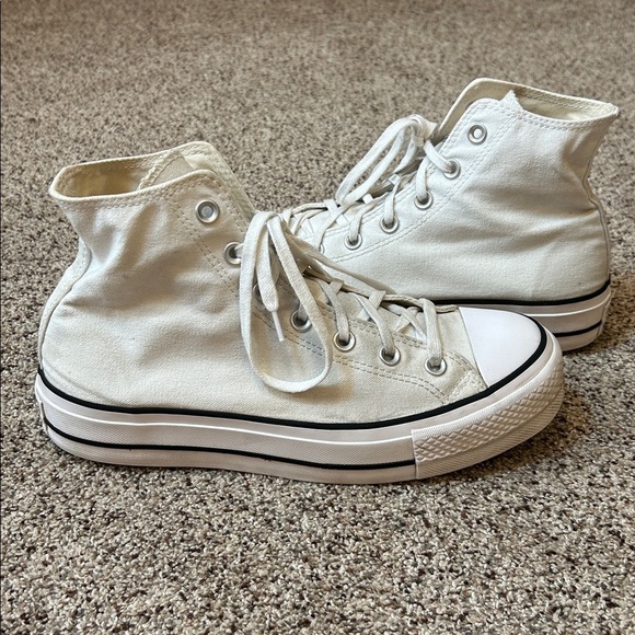 CONVERSE Chuck Taylor All Star Lift Womens High Top Shoes White size 9 - Picture 3 of 16